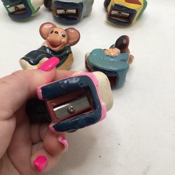 Vintage Giraffe (6) Cute Mouse Mice Terra Cotta 70’s Pencil Sharpeners - Picture 7 of 13